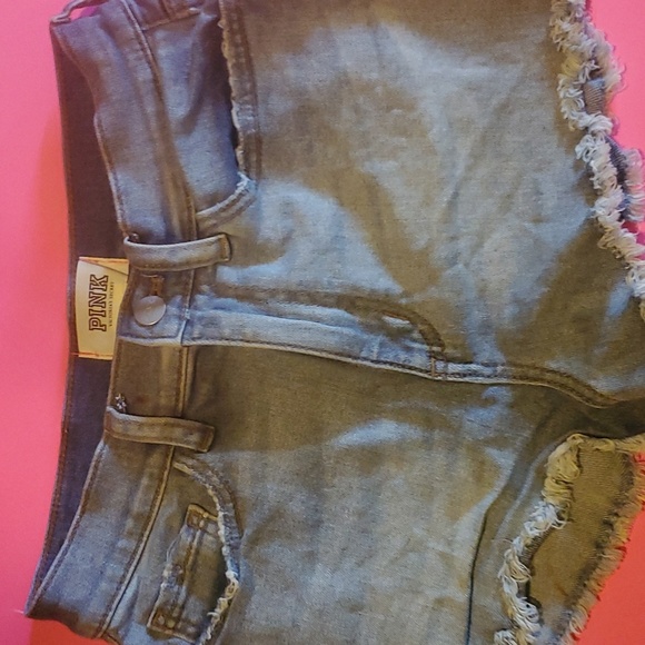 Pink By Victoria's Secret Blue Jean Shorts. Size 2. Medium Blue. Gently Worn - Picture 1 of 7